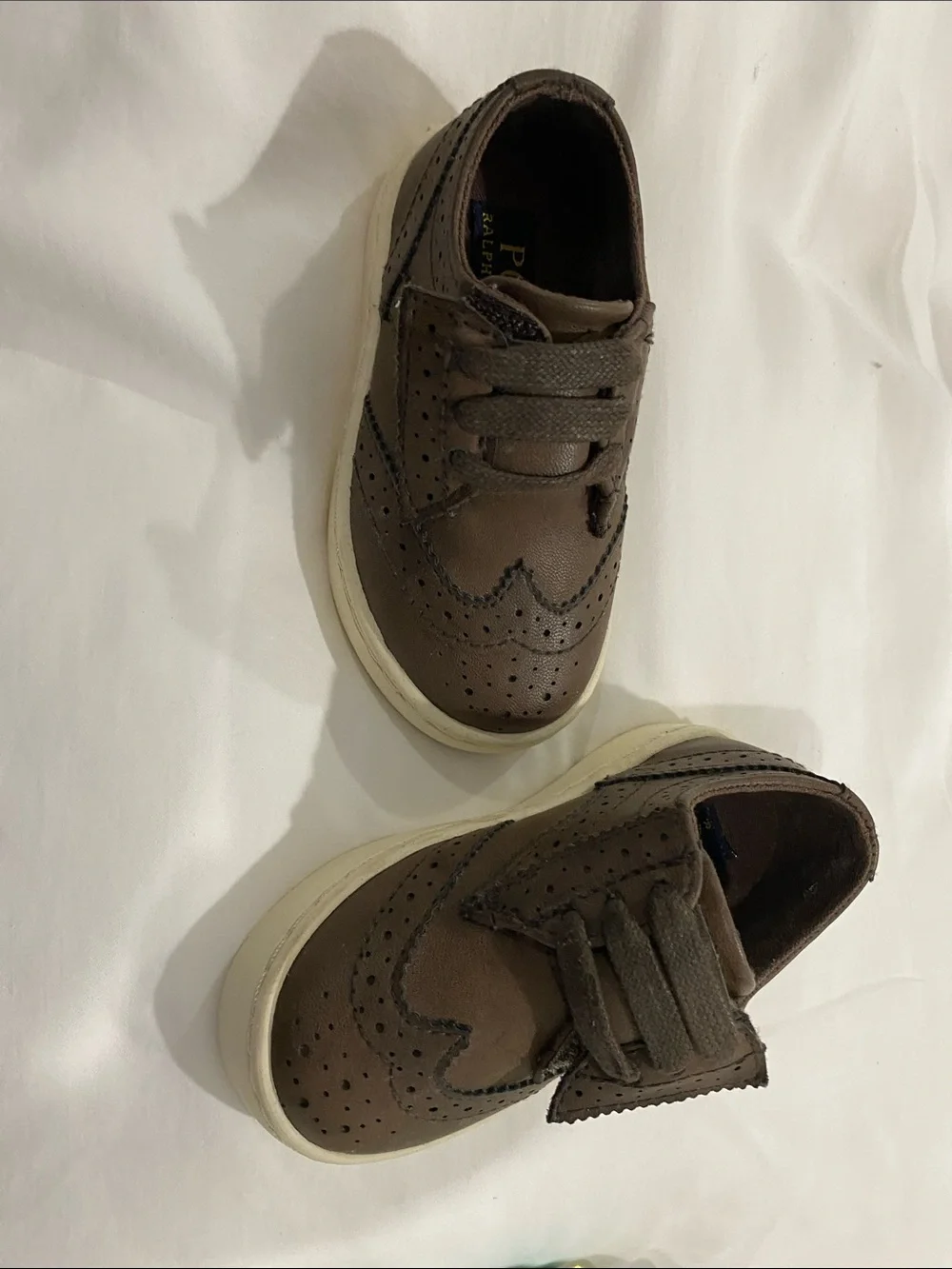 Ralph Lauren Brown Toddler Wingtip Shoes